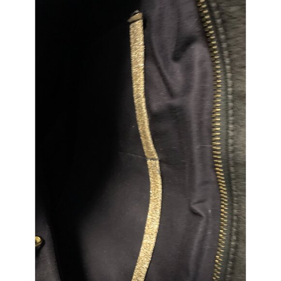 Lauren Merkin Black & White Boho Old Money Chevron Fabric Handbag With Adjustabl - Picture 7 of 12